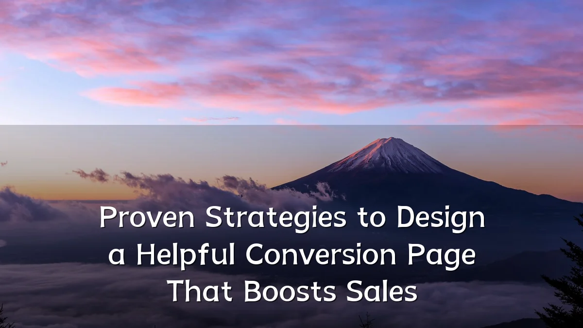 Proven Strategies to Design a Helpful Conversion Page That Boosts Sales